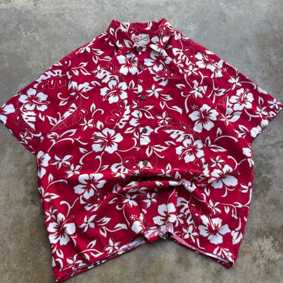 Hilo Hattie Other - Vintage 90s Hilo Hattie Hawaiian Shirt Floral Made in Hawaii Red XL (f7)